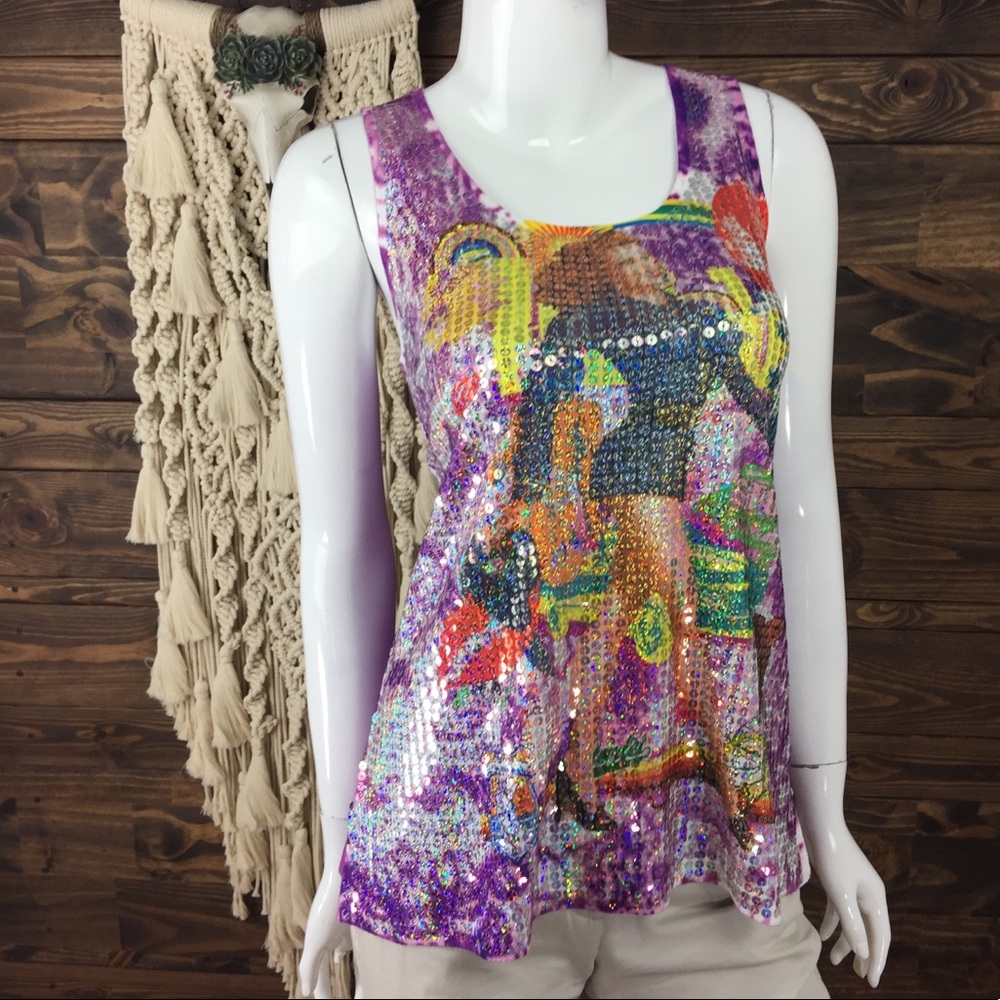 Bella Carra | Sequined Tank‎ Top